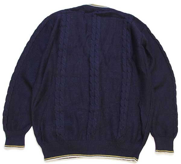 80s イタリア製 Ermenegildo Zegna パッチ付き ケーブル編み ウール