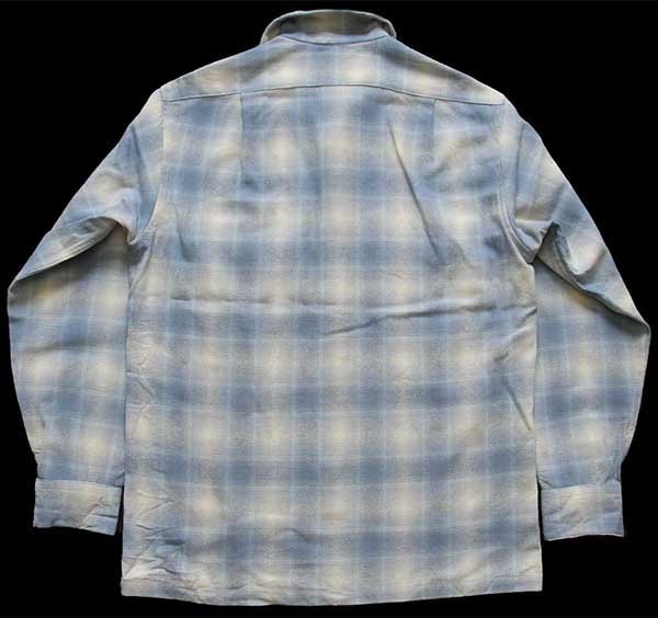 70s USA製 PENDLETONペンドルトン オンブレチェック オープンカラー