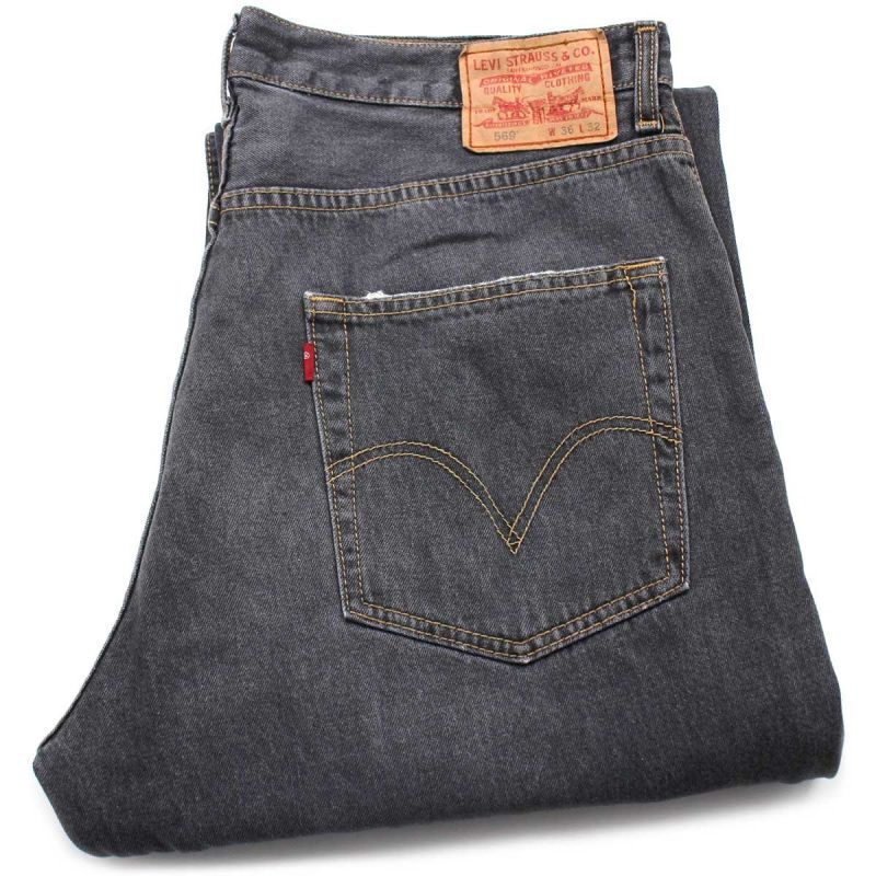00s Levi'sリーバイス 569 先染め ブラック デニムパンツ フェード w36