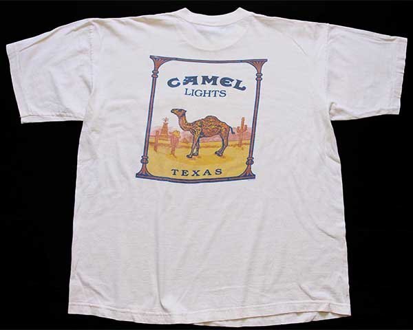 90s CAMEL LIGHTS キャメル TEXAS コットン ポケットTシャツ 生成り