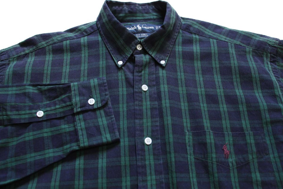 00s ラルフローレン BIG SHIRT ブラックウォッチ タータンチェック