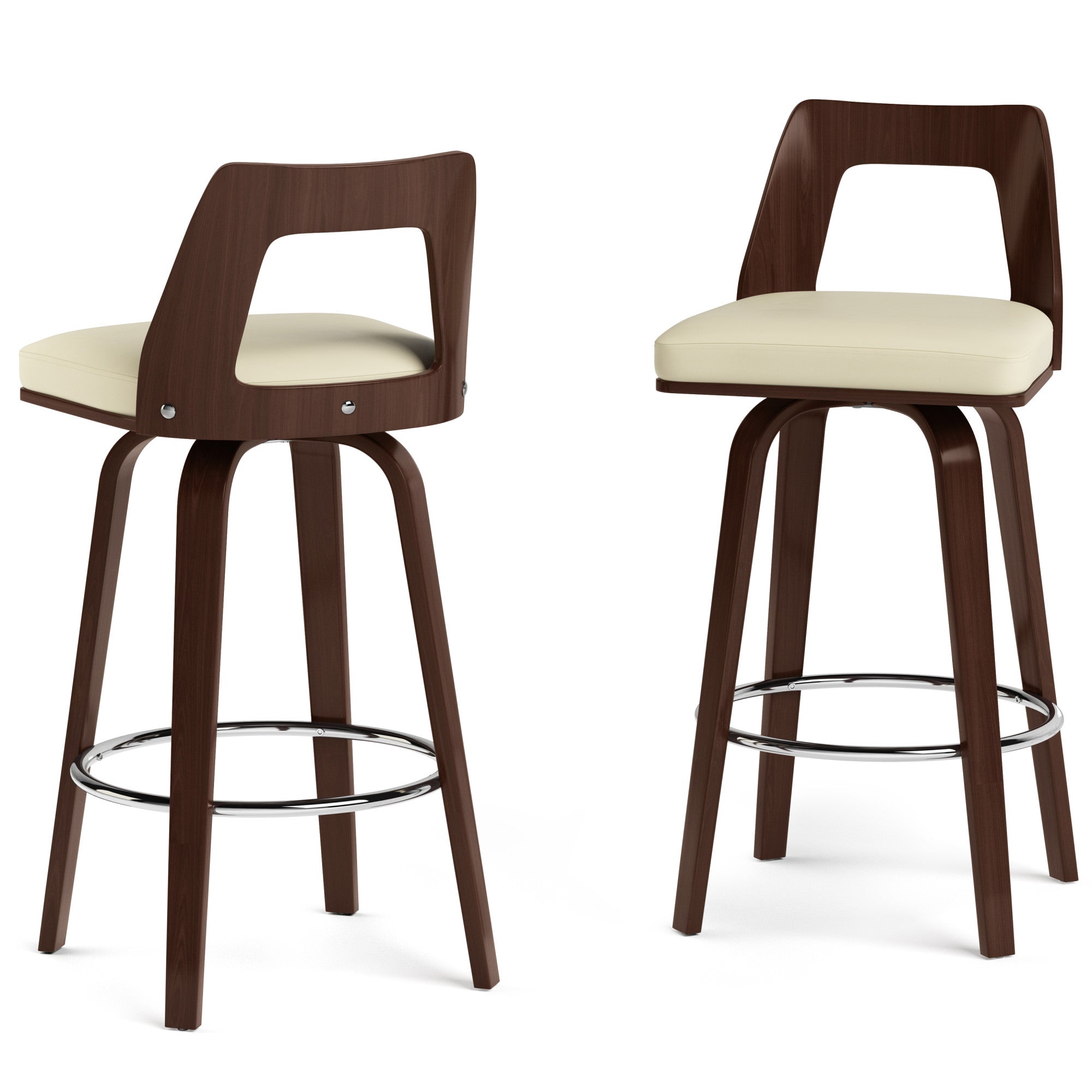 Vegan Leather Bar Stool | Ellison Swivel Bentwood Bar Stool (Set