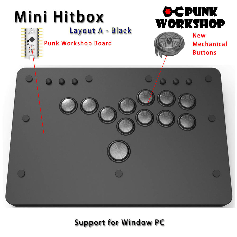 Punk Workshop Fighting Stick Controller Mini HitBox V3 SOCD
