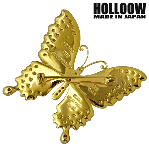 HOLLOOW(ホロウ) バタフライ シルバー ピンブローチ キュービック