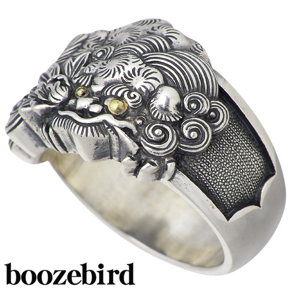 boozebird (ブーズバード) 唐獅子牡丹 シルバー リング 指輪 K24 13
