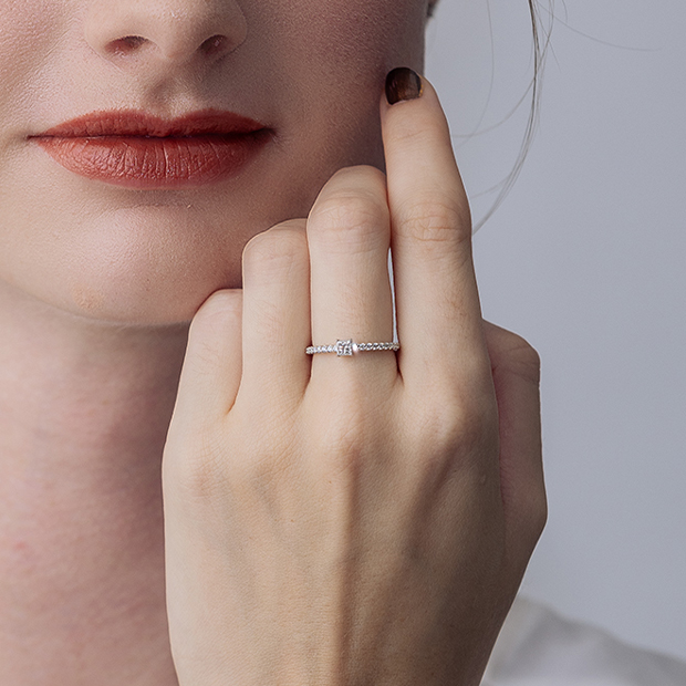 PRINCESS CUT DIAMOND RING(1XR0594)Pt950 リング｜スタージュエリー