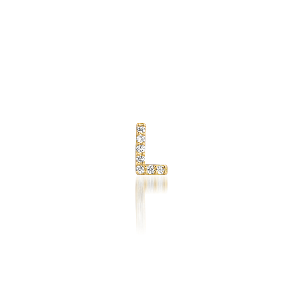 DIAMOND INITIAL PIERCE (L)(片耳用)(2ZP1649)K18 ピアス｜スター
