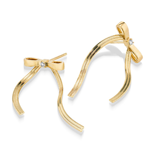DIAMOND BOW PIERCED EARRINGS(1ZP0942)K18 ピアス｜スタージュエリー