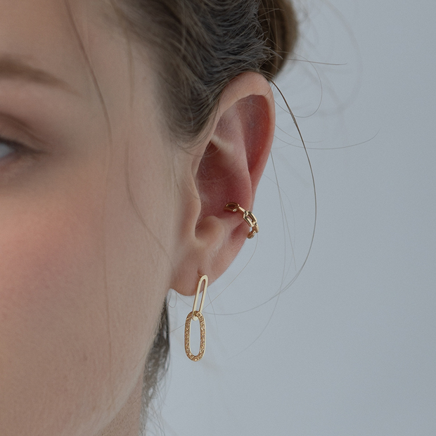 CLIP CHAIN EAR CUFF(片耳用)(2JE0162)K10 イヤーカフ｜スター