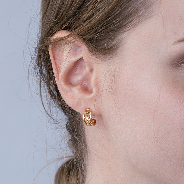 MOON＆SUN PIERCED EARRINGS(1ZP0945)K18 ピアス｜スタージュエリー