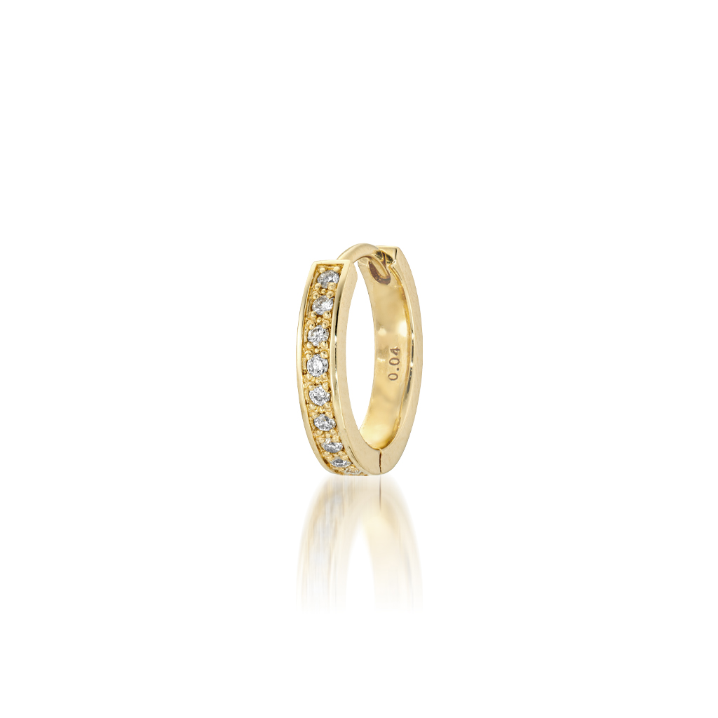 DIAMOND CLICK HOOP PIERCED EARRING(MS)(片耳用)(2JP0947)K10 ピアス