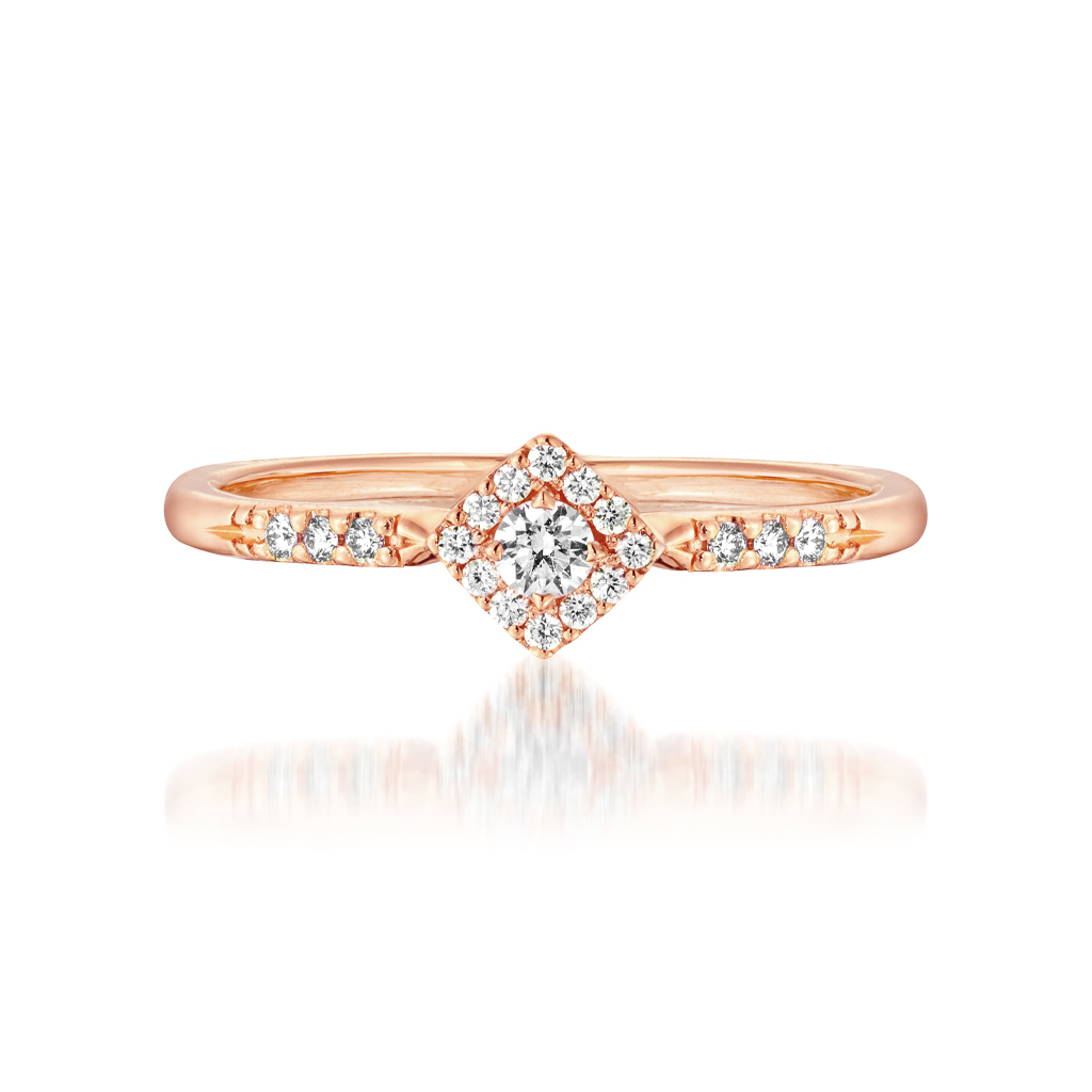 DIAMOND SQUARE HALO RING(2ZR1599)K18 リング｜スタージュエリー公式