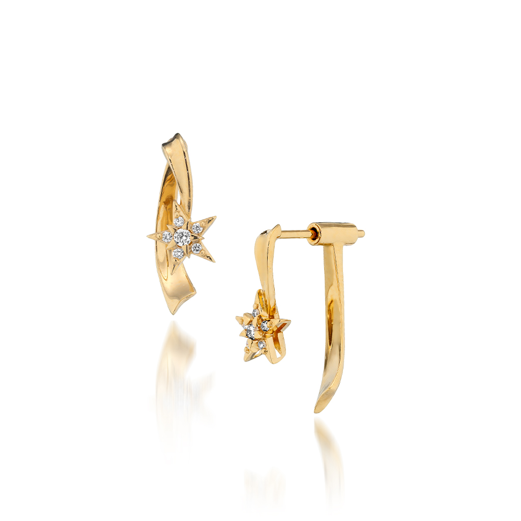 STAR of STARS PIERCED EARRINGS(1ZP0938)K18 ピアス｜スター