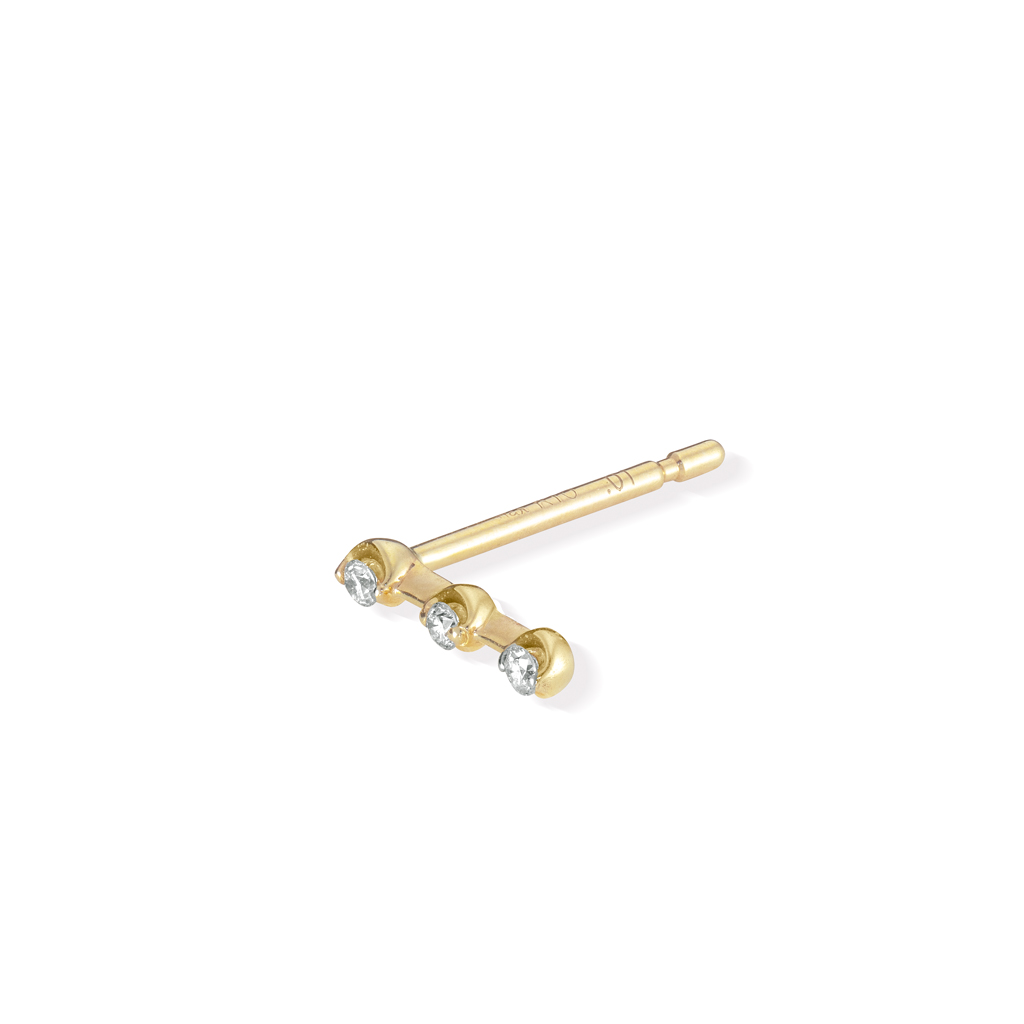 DIAMOND SKINNY PIERCED EARRING(片耳用)(2JP0996)K10 ピアス｜スター