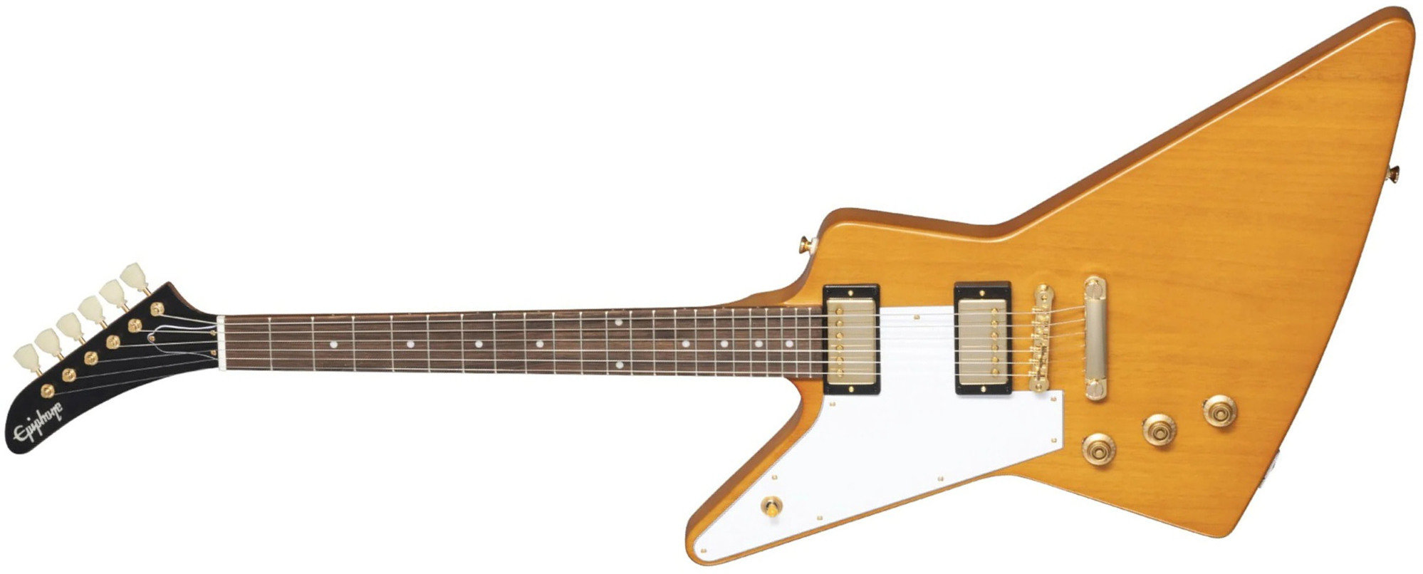 Epiphone Original 1958 Explorer Korina White Pickguard LH - aged