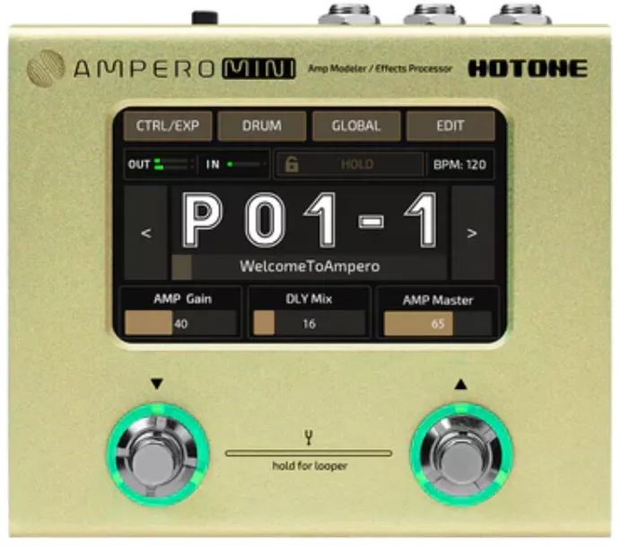 Hotone Ampero Mini Mustard Guitar amp modeling simulation