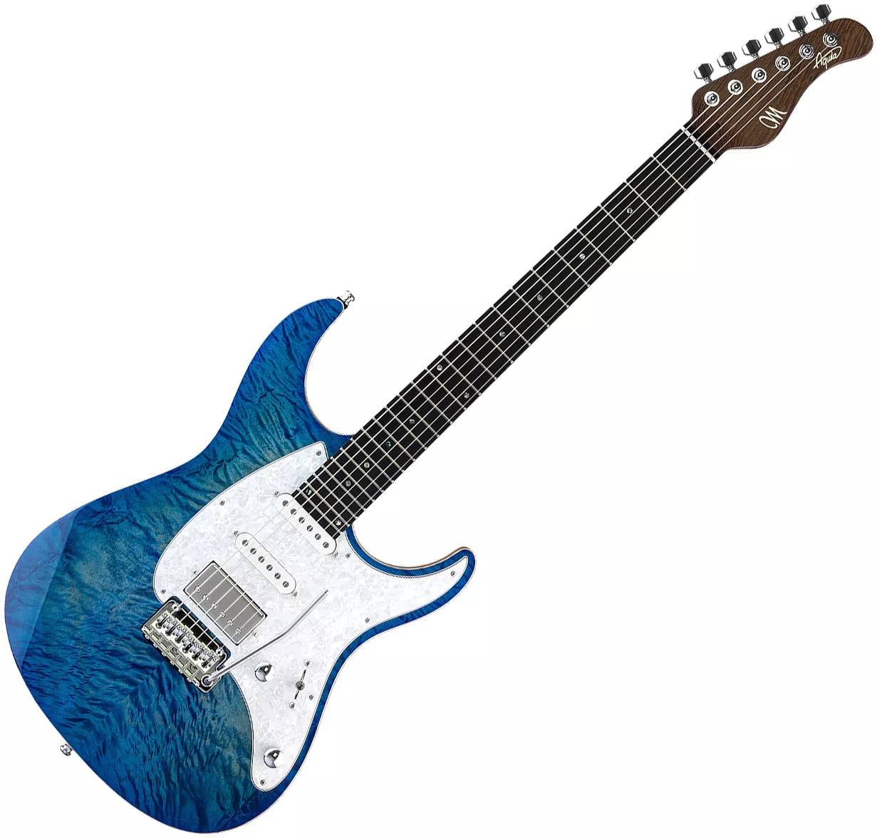 Mayones guitars Aquila QM 6 - lagoon burst Str shape electric guitar