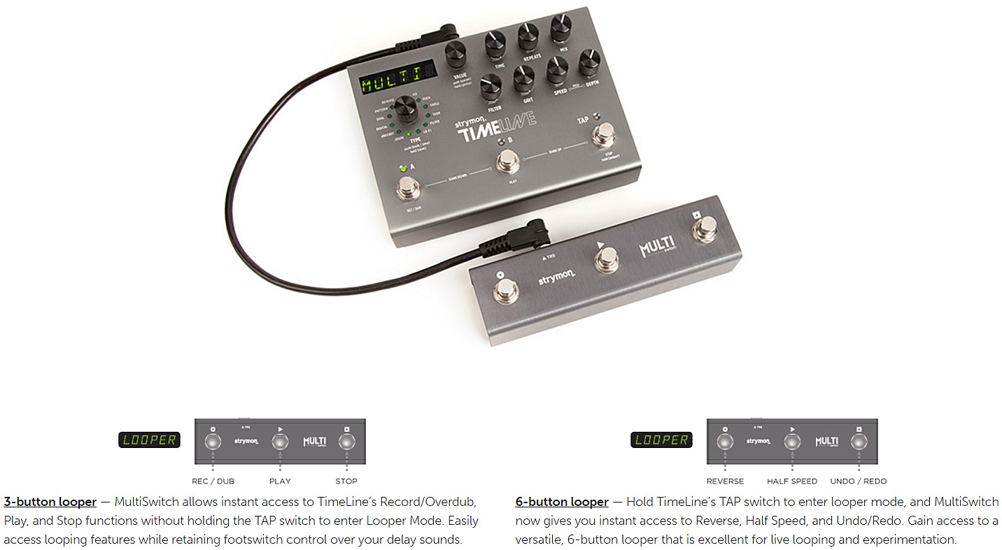 Strymon Multi Switch for TimeLine, BigSky, Mobius. Switch pedal