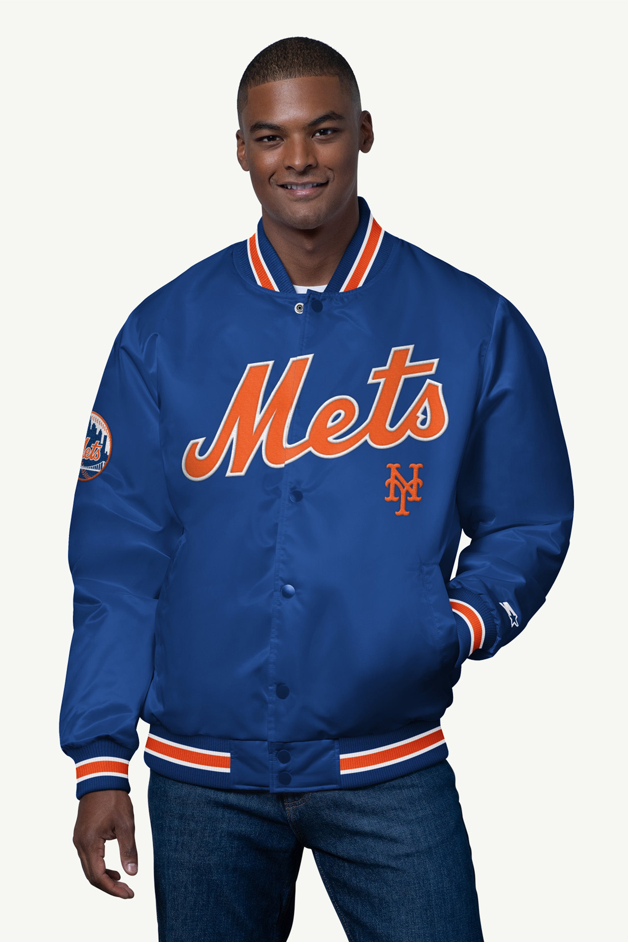 Mens New York Mets Satin Varsity Jacket | MLB | Starter