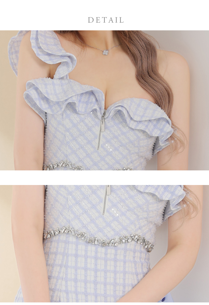 XSサイズあり【ROBE de FLEURS/ローブドフルール】チェック柄ツイード