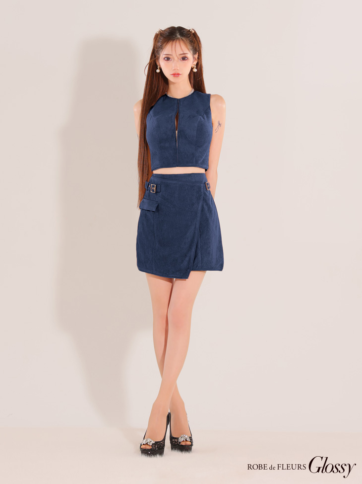 XSサイズあり【Glossy/グロッシー】ノースリーブ/ バストジップ