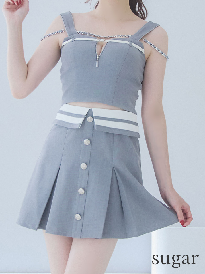 XSサイズあり【an /アン】デコルテチェーン/ ノースリーブ/ ベルト