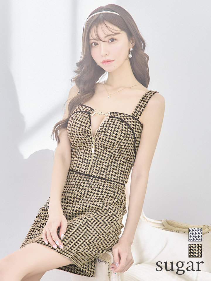 XSサイズあり【Glossy/グロッシー】ツイード/ 千鳥柄/ ジップ