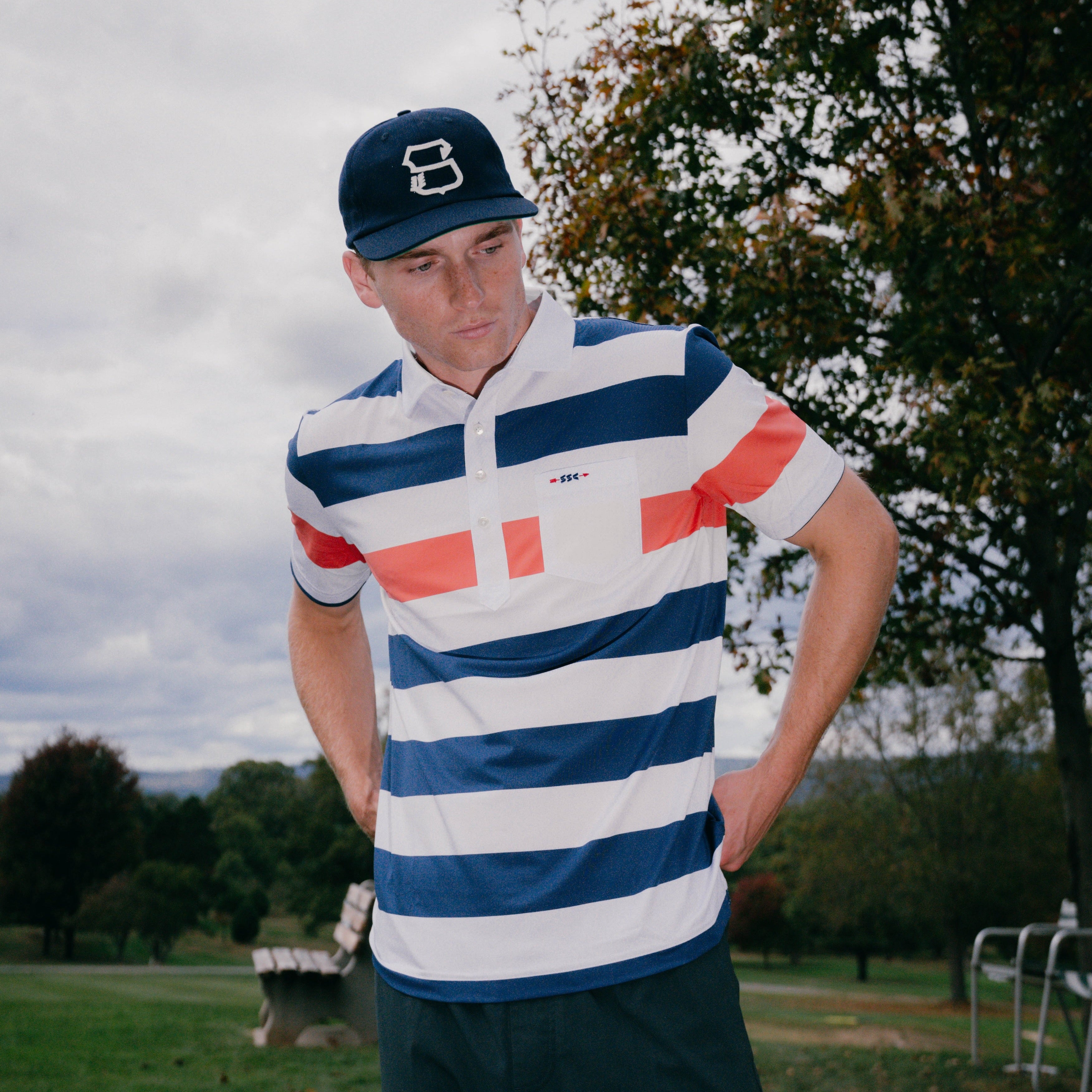The Big Stripe Sport Pocket Polo