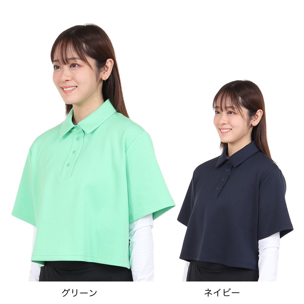alexanderwang.t ネイビー ショート丈 ポロシャツ クロップド