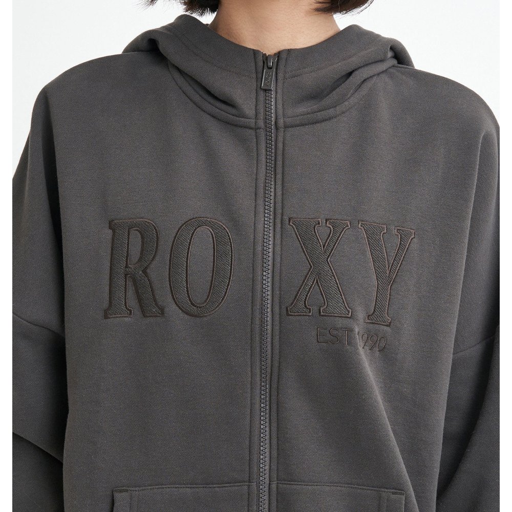 ROXY フロントジッパー付きジャケット グレー ROXY フロントジッパー