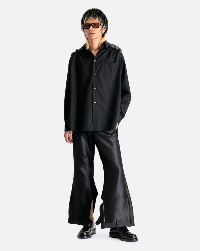 Gathered Panel Shirt in Black – SVRN