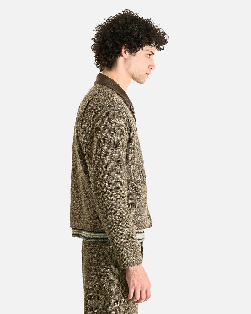 Homespun Tweed Zip Blouson in Brown – SVRN