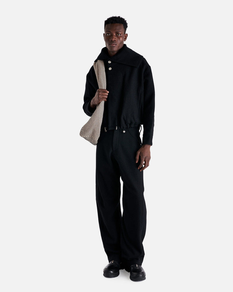 Twisted Trousers in Black Dry Wool – SVRN