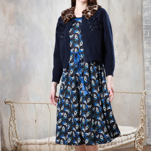 Super Beauty ワンピース 42 ビジュー付き Super Beauty ビジュー付き