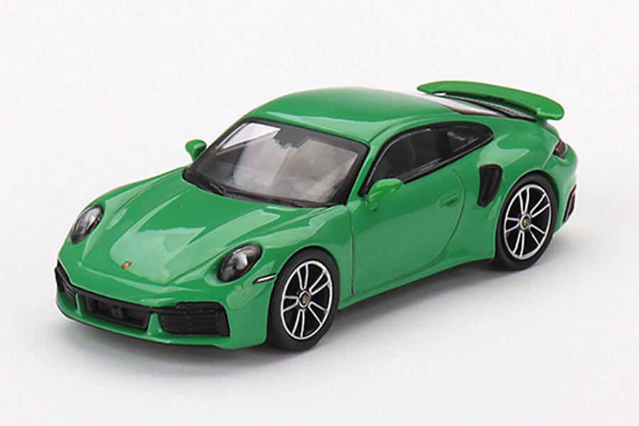 MINI GT 1/64 ポルシェ 911 ターボ S パイソングリーン(左ハンドル