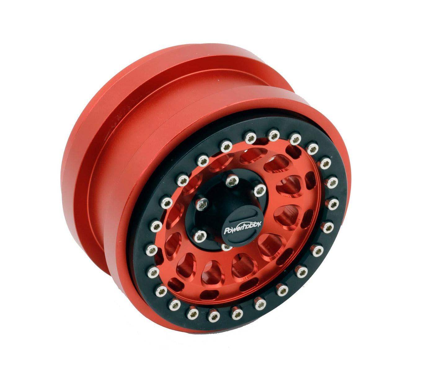 Powerhobby Axial SCX6 2.9” Aluminum Beadlock Wheels Rims Red (4