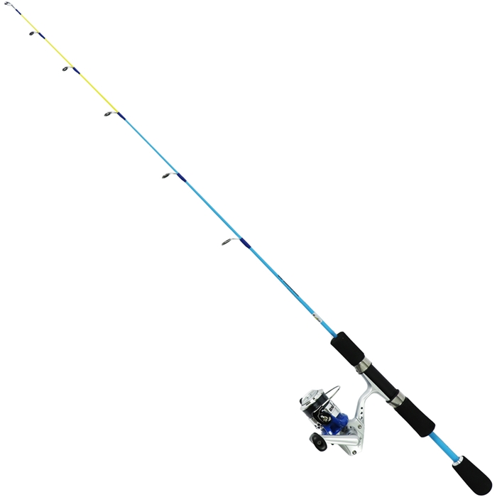 スマイルシップ 穴釣り セット 90cm ブルー テトラ竿 スピニングリール