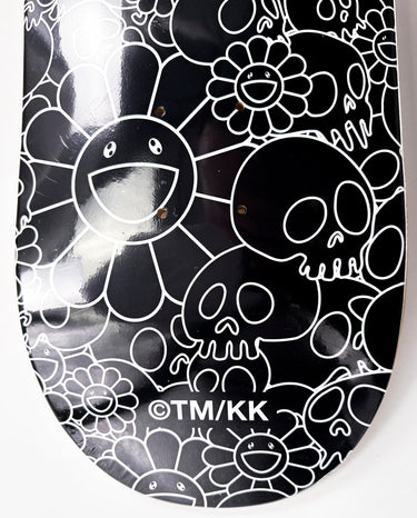 スケートボード SKULLS & FLOWER DECK(BLACK) スケートボード SKULLS