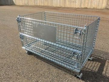 お値打ちメッシュパレット 電気メッキ W800×L500×H540 中古/新品・木製