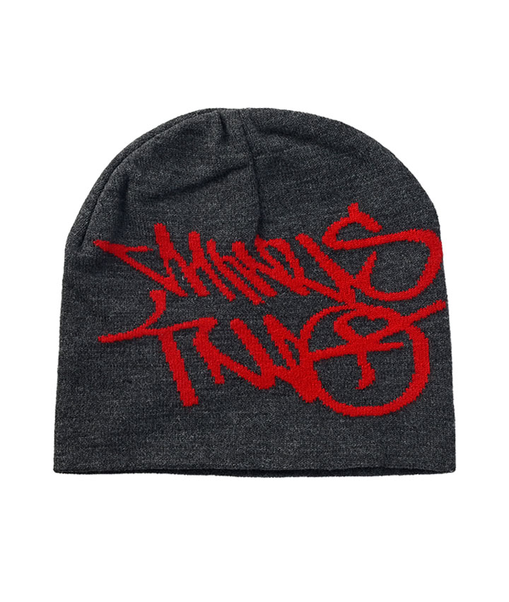 グラフィティニット帽(頭囲約47～61㎝ ブラック): レディース