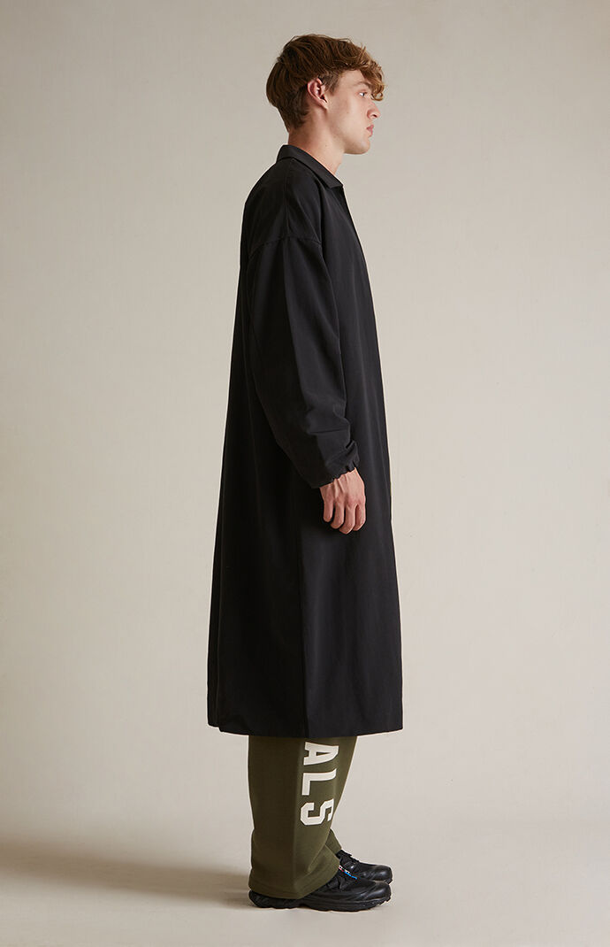 Fear of God ESSENTIALS Black Nylon Trench Coat | Pacsun