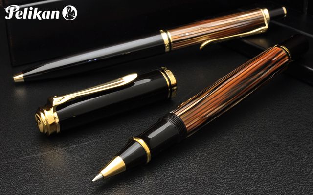 Pelikan ペリカン ローラーボール 特別生産品 スーベレーン400 茶縞
