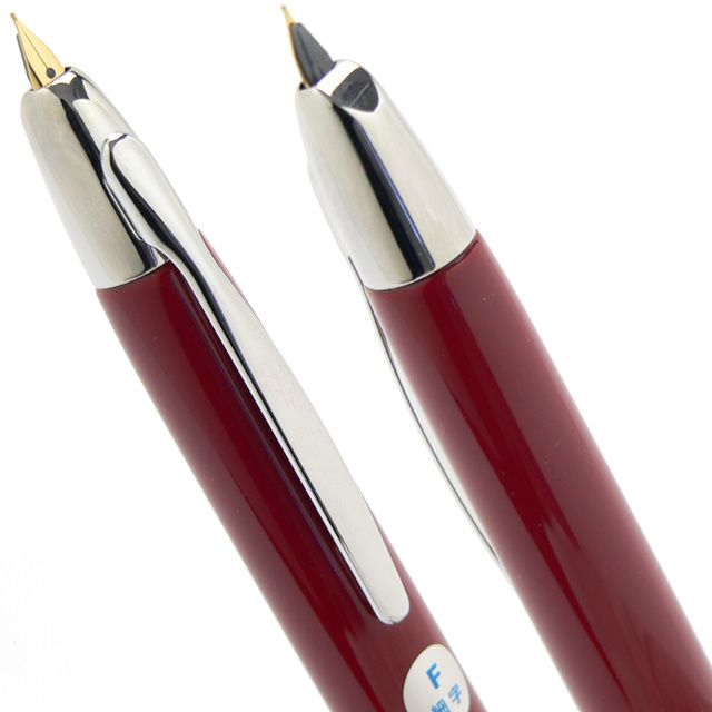 PILOT パイロット 万年筆 キャップレス シルバー ディープレッド