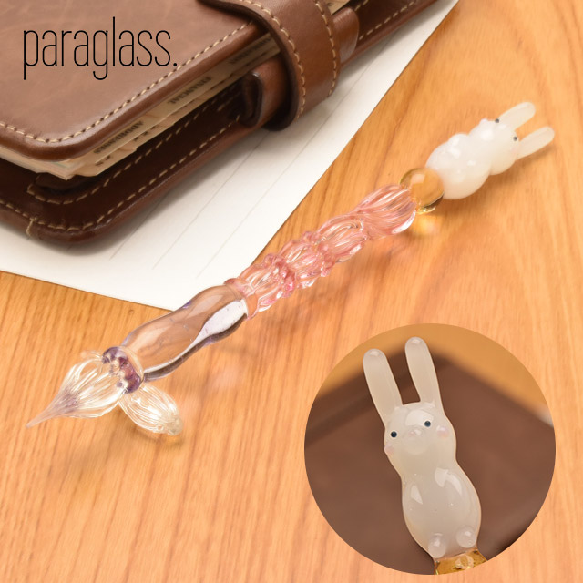 paraglass パラグラス ガラスペン animal glass pen うさぎ | ペンハウス