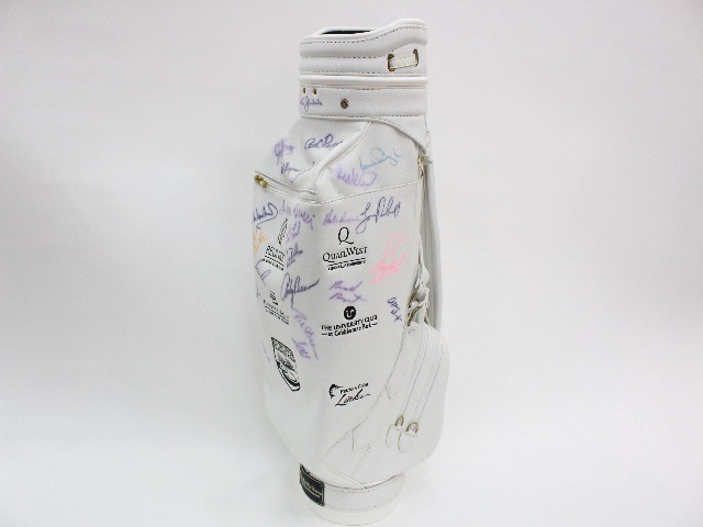 キャディバッグ ホワイト サイン入り 中古 ベルディング(BELDING