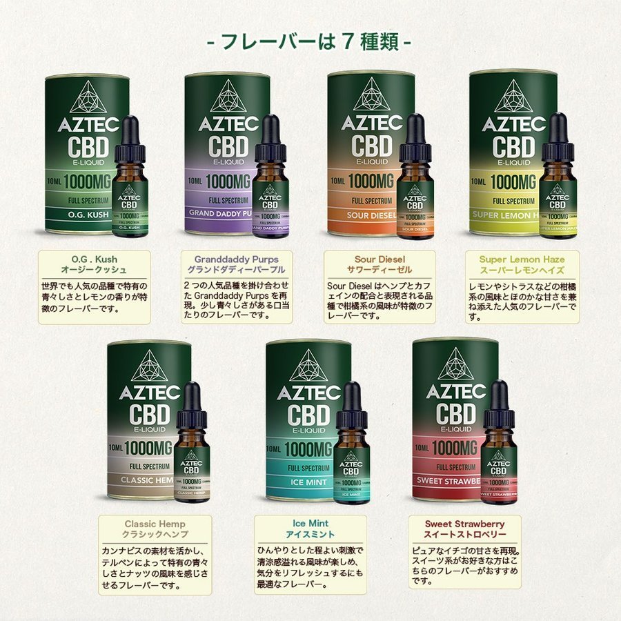 初心者でも簡単】Aztec 高濃度 10% CBDオイル リキッド ＆ Aspire