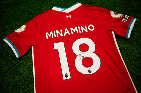 Takumi Minamino Signed Liverpool FC Shirt AFTAL COA (B) – Piece of