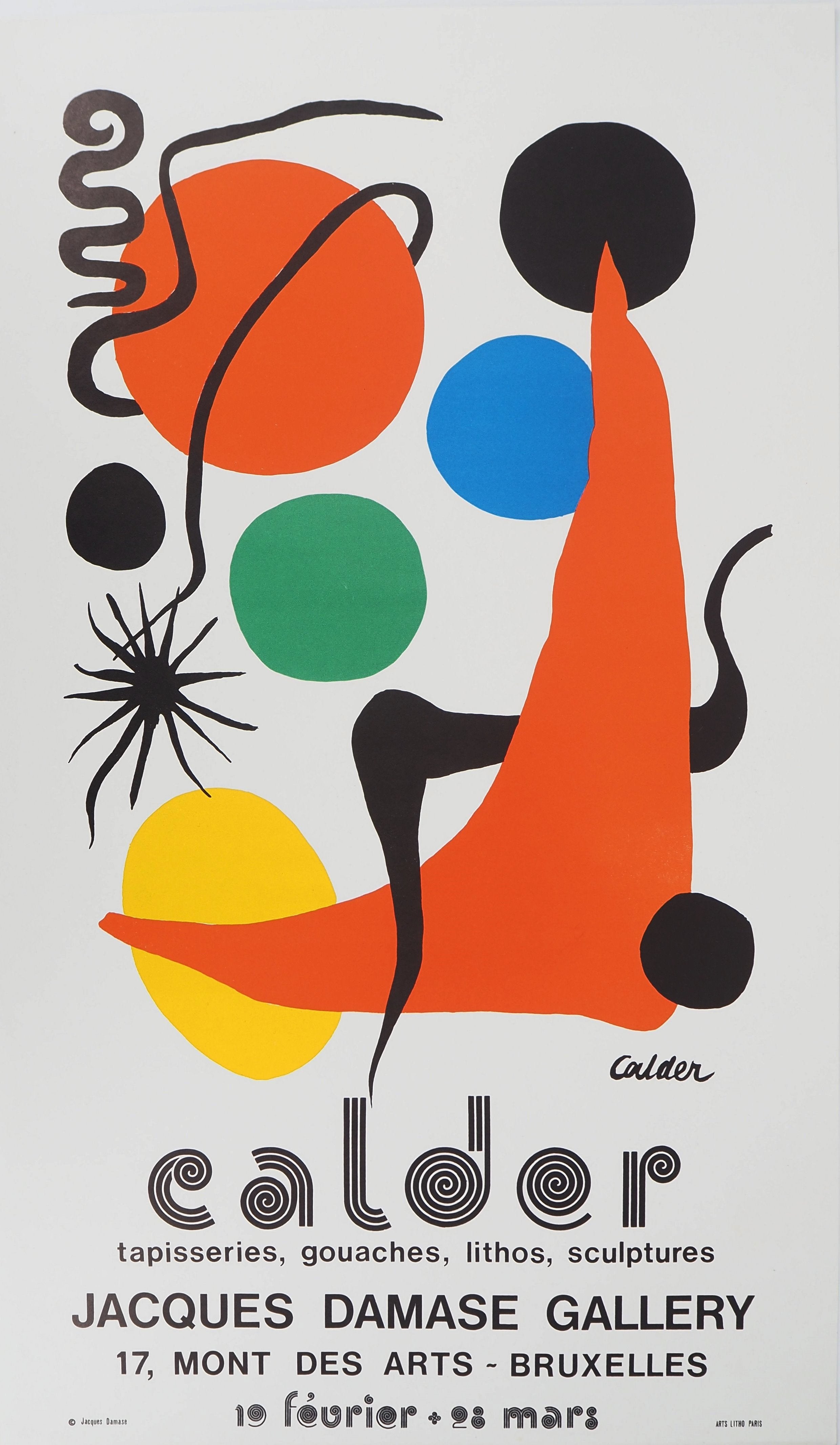 Alexander CALDER: Stabiles and colored balls, Signed lithograph