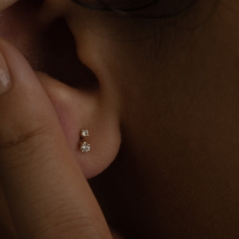 PRMAL プライマル ホワイトゴールド 10k パール ダイヤ ピアス PRMAL