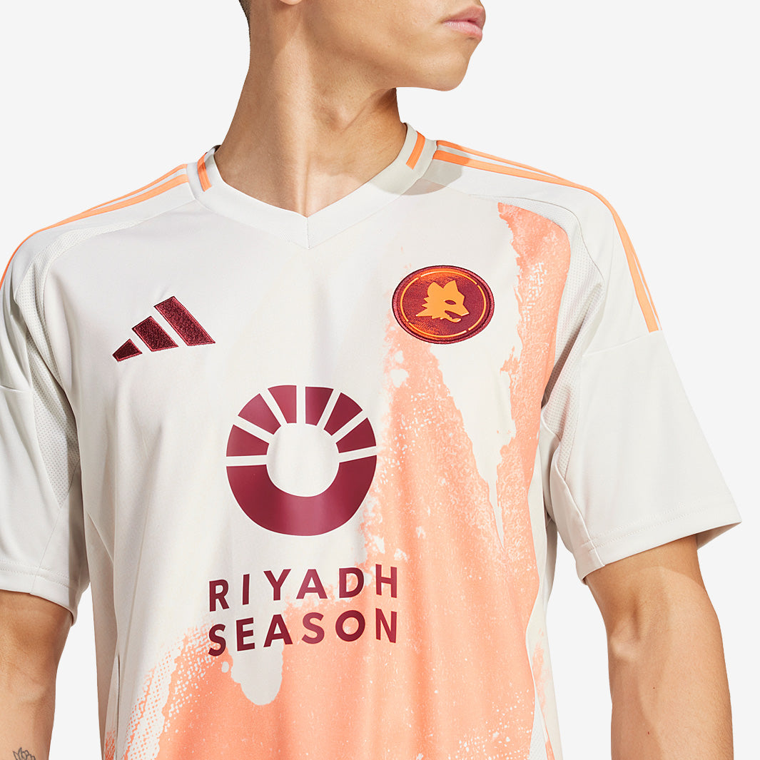 adidas AS Roma 24/25 Away Jersey - TALC/Easy Orange - Mens Replica
